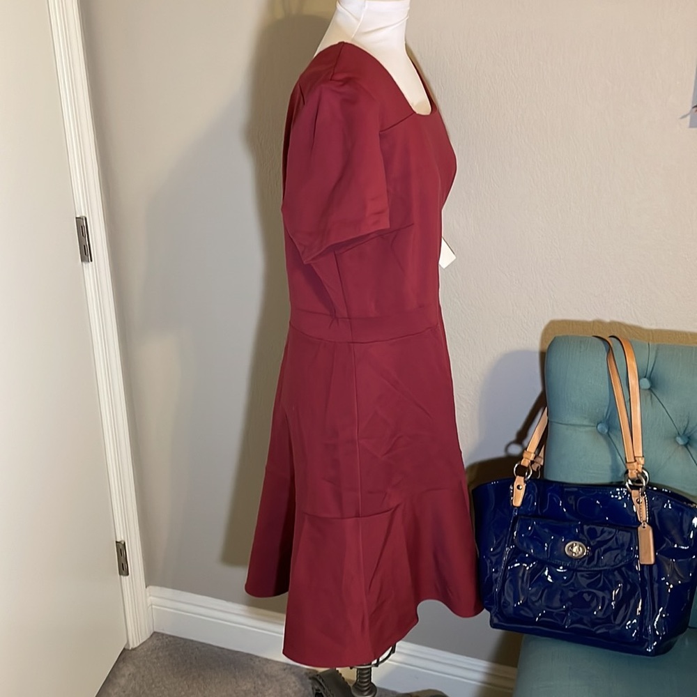 SOLD - NWT Rachel Parcell Square Neck Fit & Flare Dress in Red Cordovan Sz XXL - Picture 5 of 16